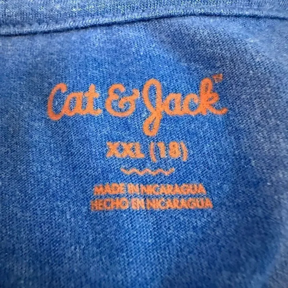 Cat & Jack Blue Gamer Short Sleeve T-Shirt | Boys Size XXL (18)